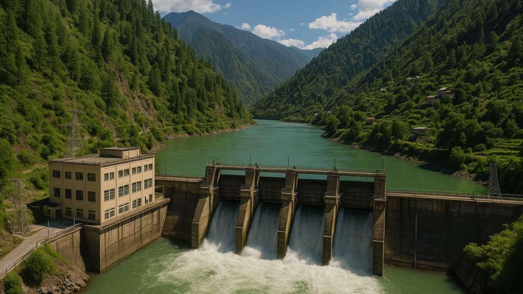 Hydropower plant in Himachal Pradesh showing clean energy generation - Himachal Power Paradox